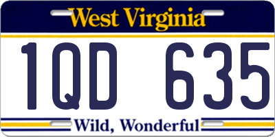 WV license plate 1QD635