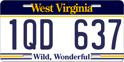WV license plate 1QD637