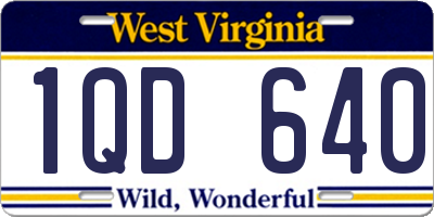 WV license plate 1QD640