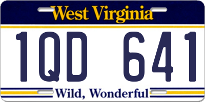 WV license plate 1QD641