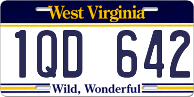 WV license plate 1QD642