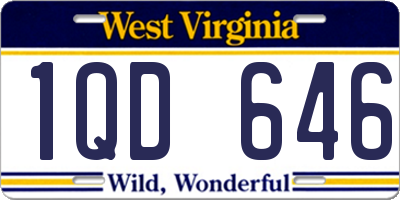 WV license plate 1QD646
