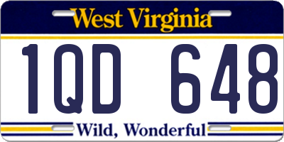 WV license plate 1QD648