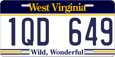 WV license plate 1QD649