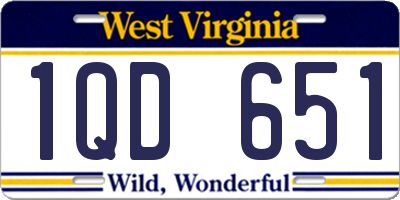WV license plate 1QD651
