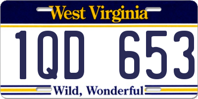 WV license plate 1QD653