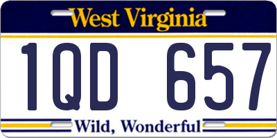 WV license plate 1QD657