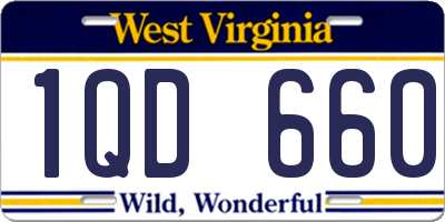 WV license plate 1QD660