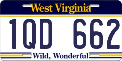 WV license plate 1QD662
