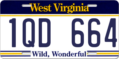 WV license plate 1QD664