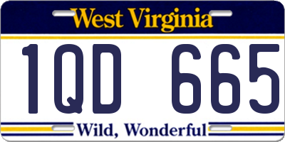 WV license plate 1QD665