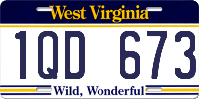 WV license plate 1QD673