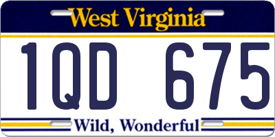 WV license plate 1QD675