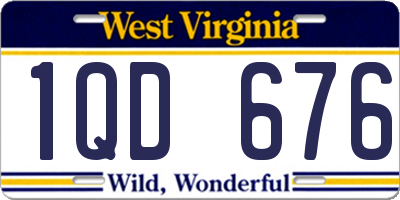 WV license plate 1QD676
