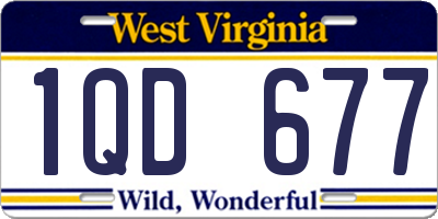 WV license plate 1QD677