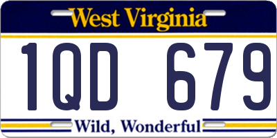 WV license plate 1QD679