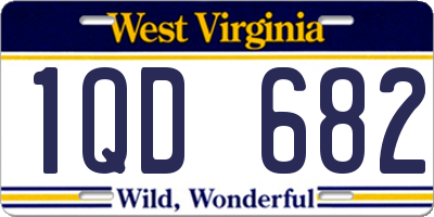 WV license plate 1QD682