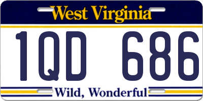 WV license plate 1QD686