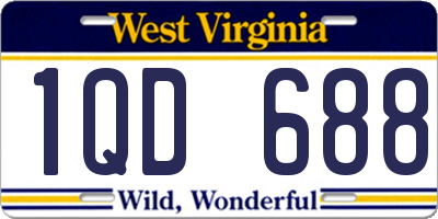 WV license plate 1QD688
