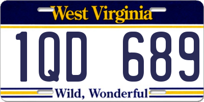 WV license plate 1QD689