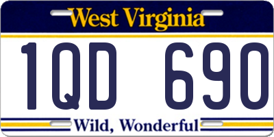 WV license plate 1QD690