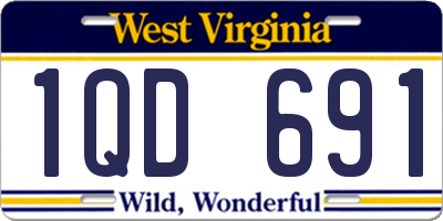 WV license plate 1QD691