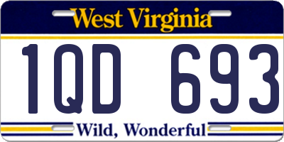 WV license plate 1QD693