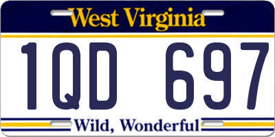 WV license plate 1QD697