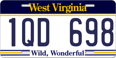 WV license plate 1QD698