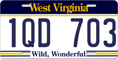WV license plate 1QD703