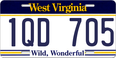 WV license plate 1QD705