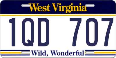WV license plate 1QD707