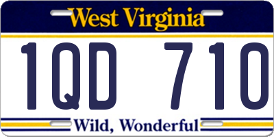 WV license plate 1QD710