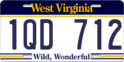 WV license plate 1QD712