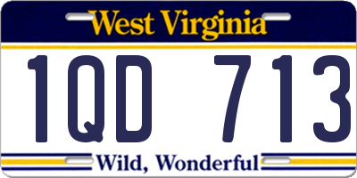 WV license plate 1QD713
