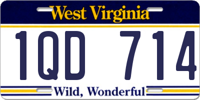 WV license plate 1QD714