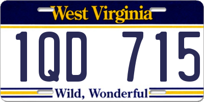 WV license plate 1QD715