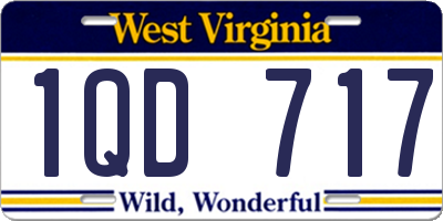 WV license plate 1QD717