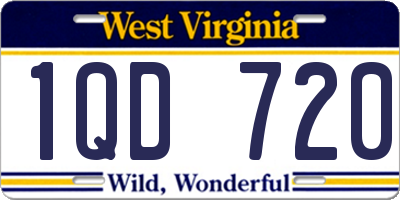 WV license plate 1QD720
