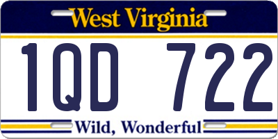 WV license plate 1QD722