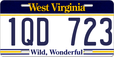 WV license plate 1QD723