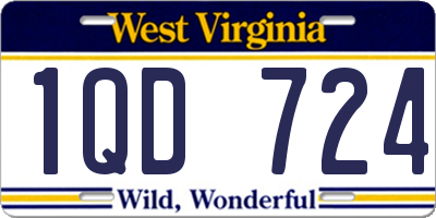 WV license plate 1QD724