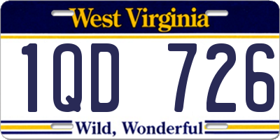 WV license plate 1QD726