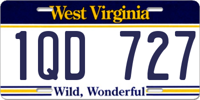WV license plate 1QD727