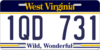 WV license plate 1QD731