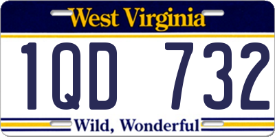 WV license plate 1QD732