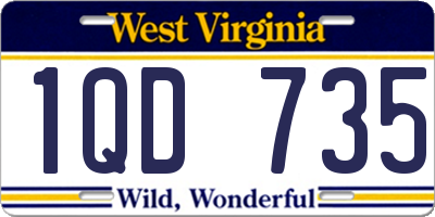 WV license plate 1QD735