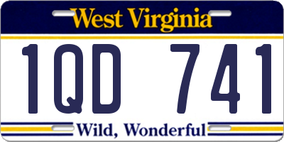 WV license plate 1QD741