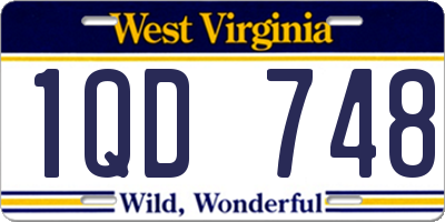 WV license plate 1QD748