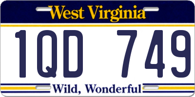 WV license plate 1QD749